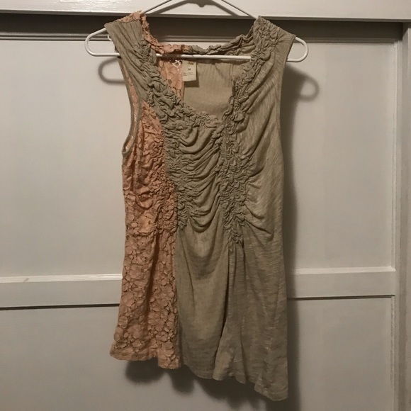 Anthropologie Beige Peach Sleeveless Top Medium - Picture 8 of 8